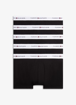 Tommy Hilfiger Heren Boxershorts met logoband in 5-pack in de kleur Zwart