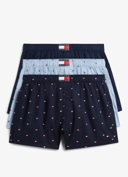Tommy Hilfiger Heren Boxershorts met logoband in 3-pack in de kleur Blauw