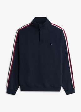 Tommy Hilfiger Heren Sweater met opstaande kraag in de kleur Donkerblauw