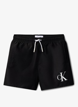 Calvin Klein Jongens Zwemshorts met logo en trekkoord in de kleur Antraciet