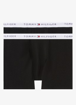 Tommy Hilfiger Jongens Boxershorts met logoband in 2-pack in de kleur Zwart