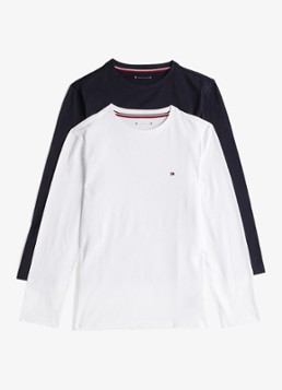 Tommy Hilfiger Jongens Longsleeve met logo in 2-pack in de kleur Donkerblauw