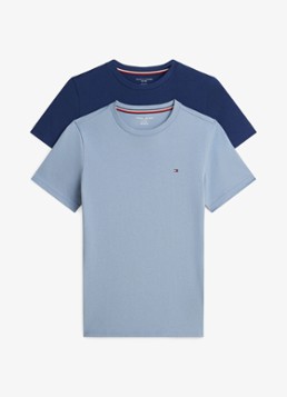Tommy Hilfiger Jongens T-shirt met ronde hals in 2-pack in de kleur Sweet Blue