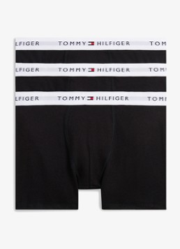 Tommy Hilfiger Jongens Essential boxershorts met logoband 3-pack in de kleur Zwart