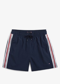 Tommy Hilfiger Jongens Zwemshorts met steekzakken en logo in de kleur Donkerblauw