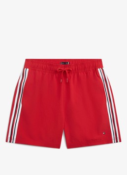 Tommy Hilfiger Jongens Zwemshorts met steekzakken en logo in de kleur Rood
