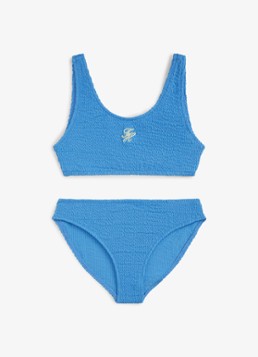 Tommy Hilfiger Meisjes Bikiniset met structuur en logo in de kleur Blauw