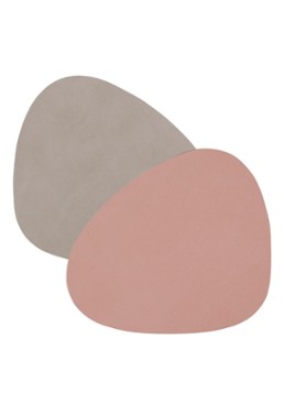 LIND DNA Glass Mat Double Curve onderzetter van leer Roze - Deal