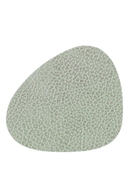 LIND DNA Glass Mat Curve onderzetter van leer Olijfgroen - Deal