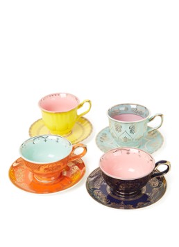 POLSPOTTEN Grandpa kop en schotel 22 cl set van 4 Multicolor - Deal