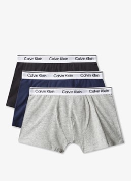 Calvin Klein Jongens Modern boxer met logoband in 3-pack in de kleur Donkerblauw