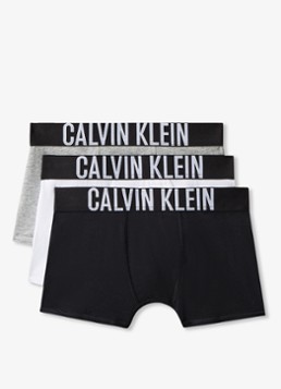 Calvin Klein Jongens Intense power boxer met logoband in 3-pack in de kleur Grijs
