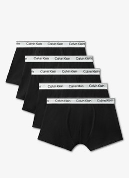 Calvin Klein Jongens Modern boxer met logoband in 5-pack in de kleur Zwart
