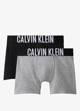 Calvin Klein Jongens Boxershorts met logoband in 2-pack in de kleur Grijs