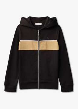 Calvin Klein Jongens Sweatvest met capuchon in de kleur Zwart
