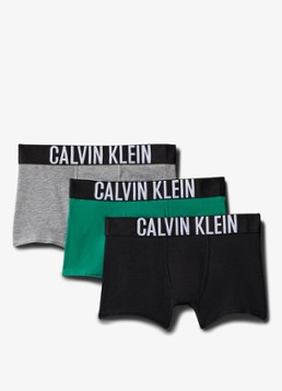 Calvin Klein Jongens Intense power boxer met logoband in 3-pack in de kleur Middengrijs