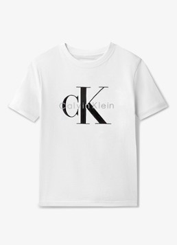 Calvin Klein Jongens T-shirt met logo in de kleur Wit