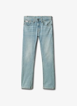 Calvin Klein Straight fit jeans met lichte wassing in de kleur Indigo