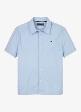 Tommy Hilfiger Jongens Oxford regular fit overhemd met logo in de kleur Blauw