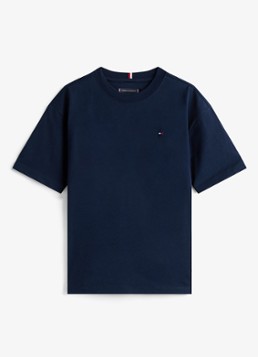Tommy Hilfiger Jongens Essential T-shirt met streepprint in de kleur Dark Night Navy-C1G
