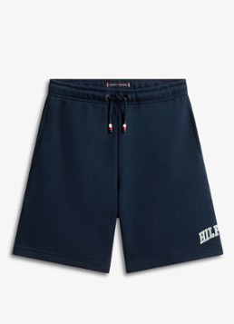 Tommy Hilfiger Jongens Straight fit korte joggingbroek met steekzakken in de kleur Donkerblauw