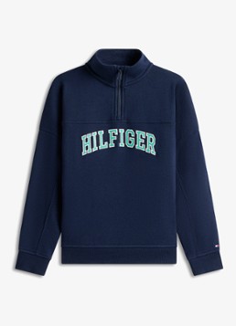 Tommy Hilfiger Jongens Sweater in katoenblend in de kleur Dark Night Navy-C1G