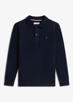 Tommy Hilfiger Jongens Regular fit polo met logo in de kleur Dark Night Navy-C1G