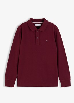 Tommy Hilfiger Jongens Regular fit polo met logo in de kleur Bordeauxrood
