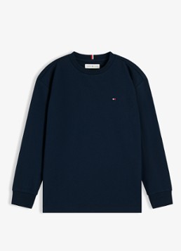 Tommy Hilfiger Jongens Longsleeve met logoborduring in de kleur Donkerblauw