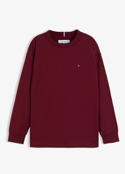Tommy Hilfiger Jongens Longsleeve met logoborduring in de kleur Rood
