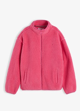 Tommy Hilfiger Jack van fleece met logo in de kleur Roze
