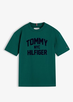Tommy Hilfiger Meisjes T-shirt met logo in de kleur Groen