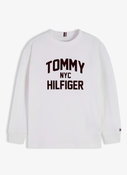 Tommy Hilfiger Longsleeve met logo in de kleur Wit
