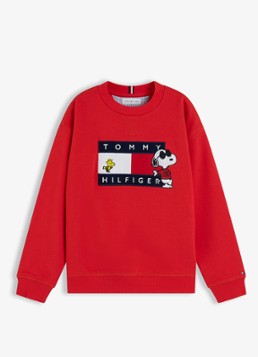 Tommy Hilfiger Meisjes Sweater met logo in de kleur Rood