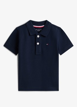 Tommy Hilfiger Jongens Regular fit polo in katoenblend in de kleur Donkerblauw