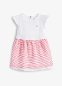 Tommy Hilfiger Meisjes Jurk met streepprint in de kleur Rood