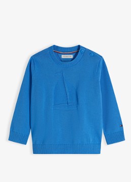 Tommy Hilfiger Meisjes Fijngebreide trui met structuur in de kleur Blauw