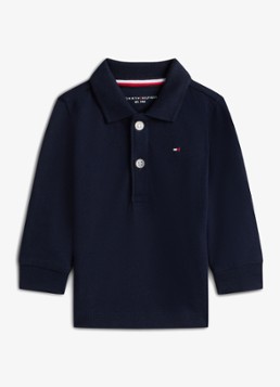 Tommy Hilfiger Meisjes Polo van piqué katoen in de kleur Donkerblauw