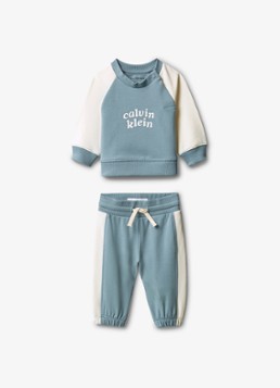 Calvin Klein Jongens Set van sweater en joggingbroek met logo 2-delig in de kleur Citadel-Cdp / Grijs