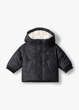Calvin Klein Meisjes Puffer jas met logo in de kleur Zwart