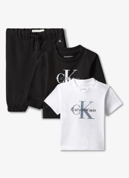 Calvin Klein Meisjes Set van joggingbroek met trui en T-shirt in giftbox 2-delig in de kleur Zwart