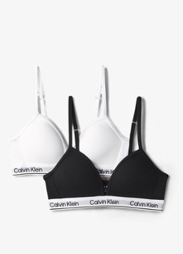 Calvin Klein Meisjes Modern bralette in 2-pack in de kleur Zwart
