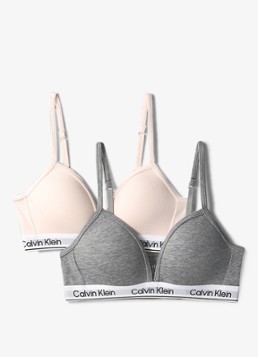 Calvin Klein Meisjes Modern bralette in 2-pack in de kleur Grijsmele