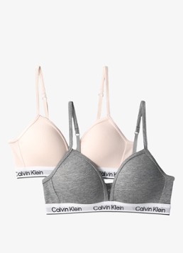 Calvin Klein Meisjes Modern bralette in 2-pack in de kleur Grijsmele