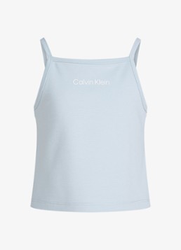 Calvin Klein Meisjes Spaghetti top met logo in de kleur Lichtblauw