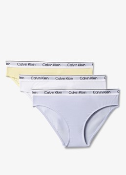 Calvin Klein Meisjes Modern bikinislip met logoband in 3-pack in de kleur Lichtblauw