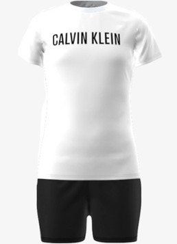 Calvin Klein Meisjes Intense Power pyjamaset met logo in de kleur Wit