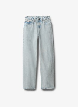 Calvin Klein Straight fit jeans met lichte wassing in de kleur Lichtblauw