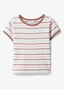 Calvin Klein Meisjes T-shirt met streepprint in de kleur Multicolor