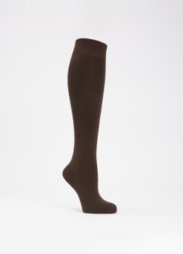 Falke Dames Softmerino kniekousen in wolblend in de kleur Donkerbruin, maat: 35-36